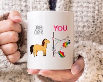 Obgyn Unicorn Coffee Mug, Funny Thank You Gift