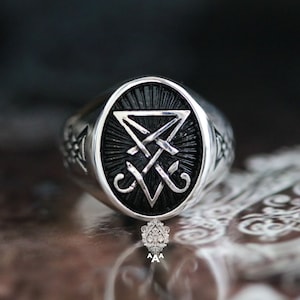 Sigil of Lucifer ring,Sterling Silver 925 Black. image 1