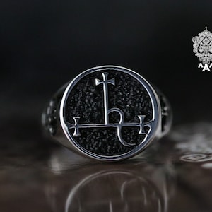 Lilith sigil ring.Sterling Silver 925 Black.V3