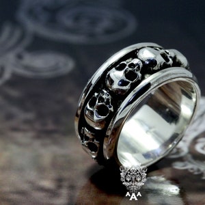 Skull ring,Skull men ring,Goth ring,Silver Skull Ring,Skull jewelry,Sterling Silver 925 Black oxidize.