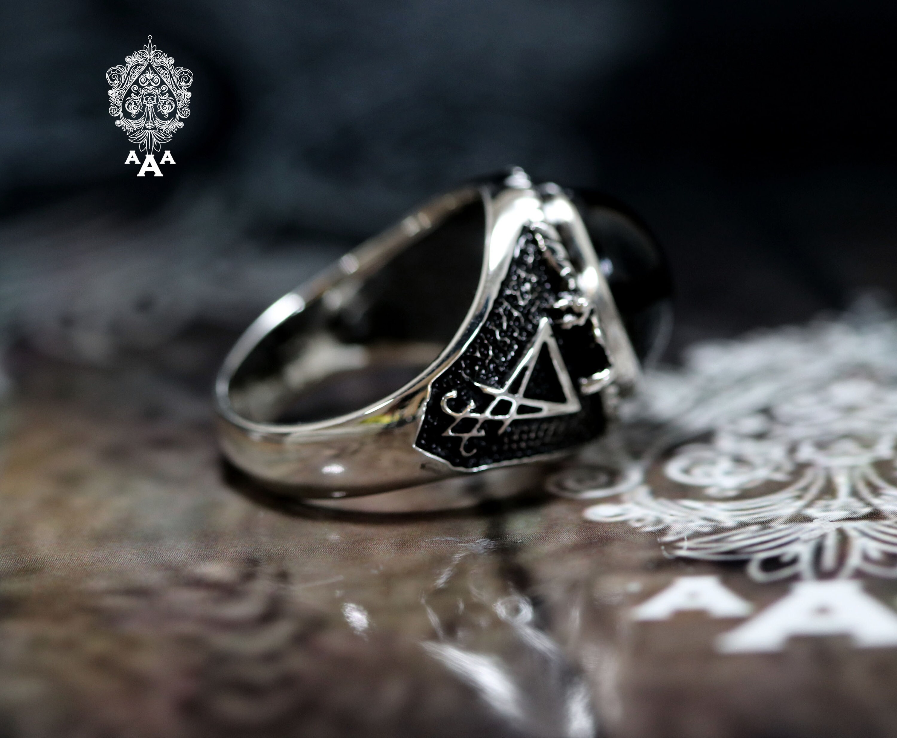 Lucifer Onyx Ring Silver Snake Ring With Onyx Sterling Silver 925 - Etsy