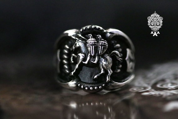 Knights Templar Ring Ring Sterling Silver 925,sterling Silver 925  