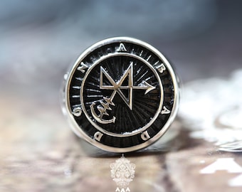Abaddon Siegelring Abaddon Ring Sterling Silber 925 Schwarz.