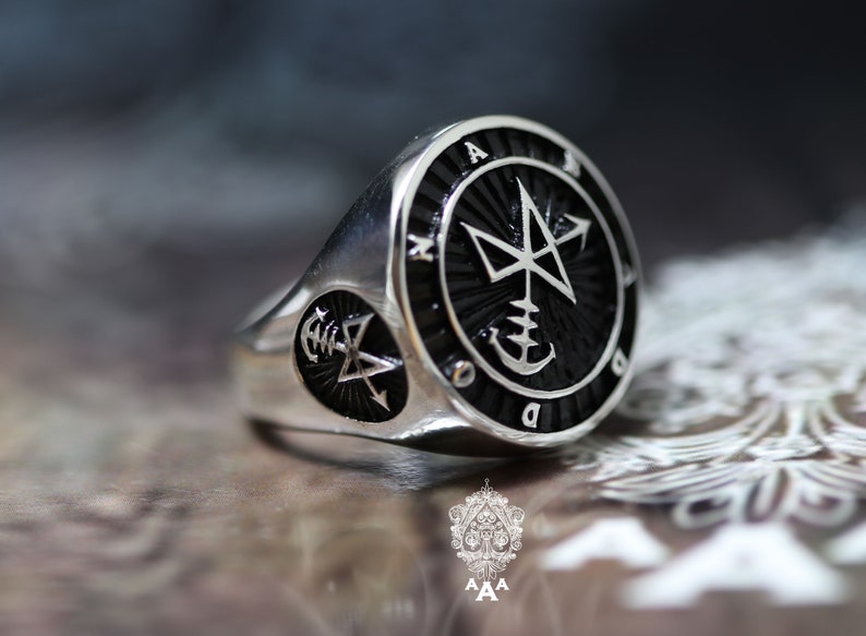 Abaddon Sigil Ring Abaddon Ring Sterling Silver 925 Black. - Etsy