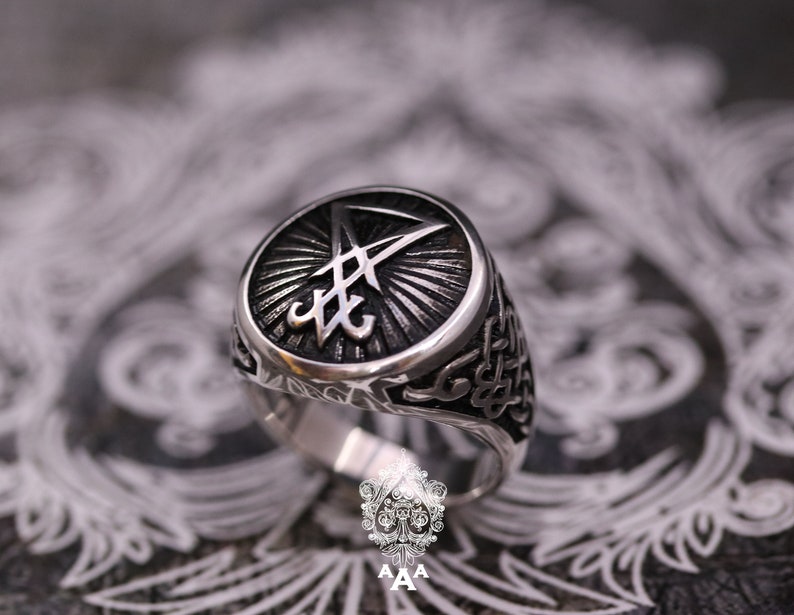 Sigil of Lucifer Ring Lucifer Ring Sterling Silver 925 Black. - Etsy