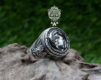 Anubis Horus ring, Egypt ring,Egypt jewelry,Sterling Silver 925 Black.