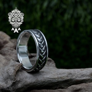 Pattern Ring,Dragon Scales Ring,Sterling Silver 925 Black oxidize.