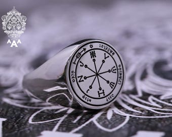 6th Pentacle of Mars Silver Ring 6th Pentacle Ring Silver 925 Sigil of 6th Pentacle of Mars