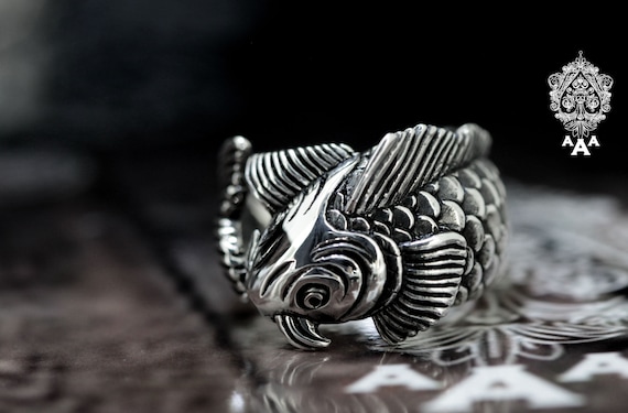 Koi Fish Ring,silver Koi Ring,fish Ring,sterling Silver 925