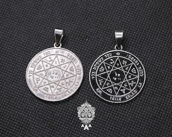 The Seventh Pentacle of Mars Silver Pendant Seven Pentacle Pendant Silver 925