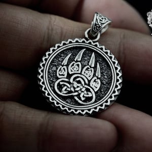 Viking pendant, Bear Paw Slavic pendant, Viking pendant,Viking jewelry,Sterling Silver 925 Black oxidize.