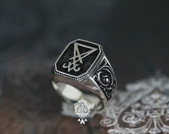 Sigil of Lucifer ring Ring-Handmade Silver Ring Sterling Silver 925 Black oxidize