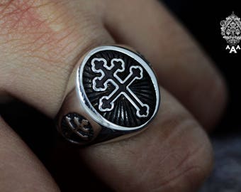 Cross of Lorraine Magnum Ring,ring Silver,sterling Silver 925
