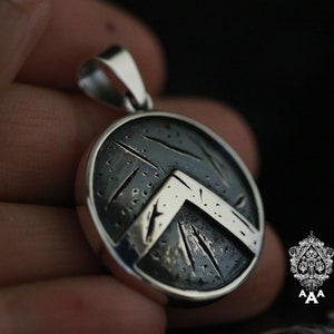 Spartan Pendant,Spartan jewelry,Sterling Silver 925 Black.
