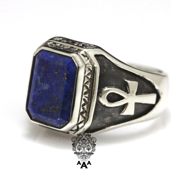 Egypt ring,Lapis Lazuli Egypt ring,jewelry,Sterling Silver 925 Black.