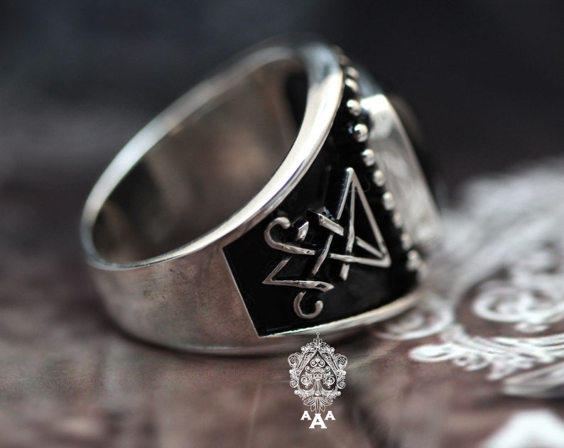 Sigil of Lucifer Ring,onyx Ring,new Onyx Silver Ring,lucifer Series ...