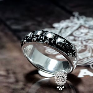 Skull ring,skull silver ring,Sterling Silver 925 Black oxidize.
