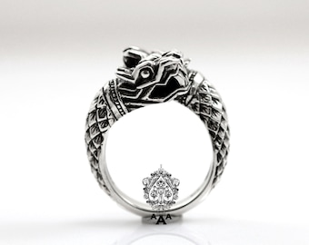 Dragon ring,Dragon Scales Ring,Viking ring,Sterling Silver 925 Black oxidize.