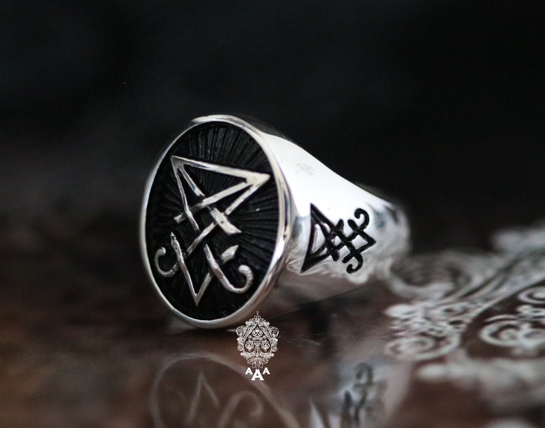 Sigil of Lucifer ring,Sterling Silver 925 Black. image 2