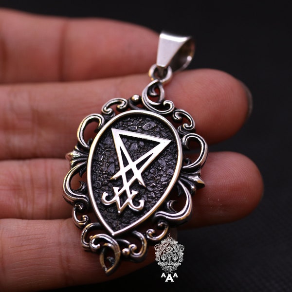 Silver Pendant Lucifer Pendant Sigil of Lucifer