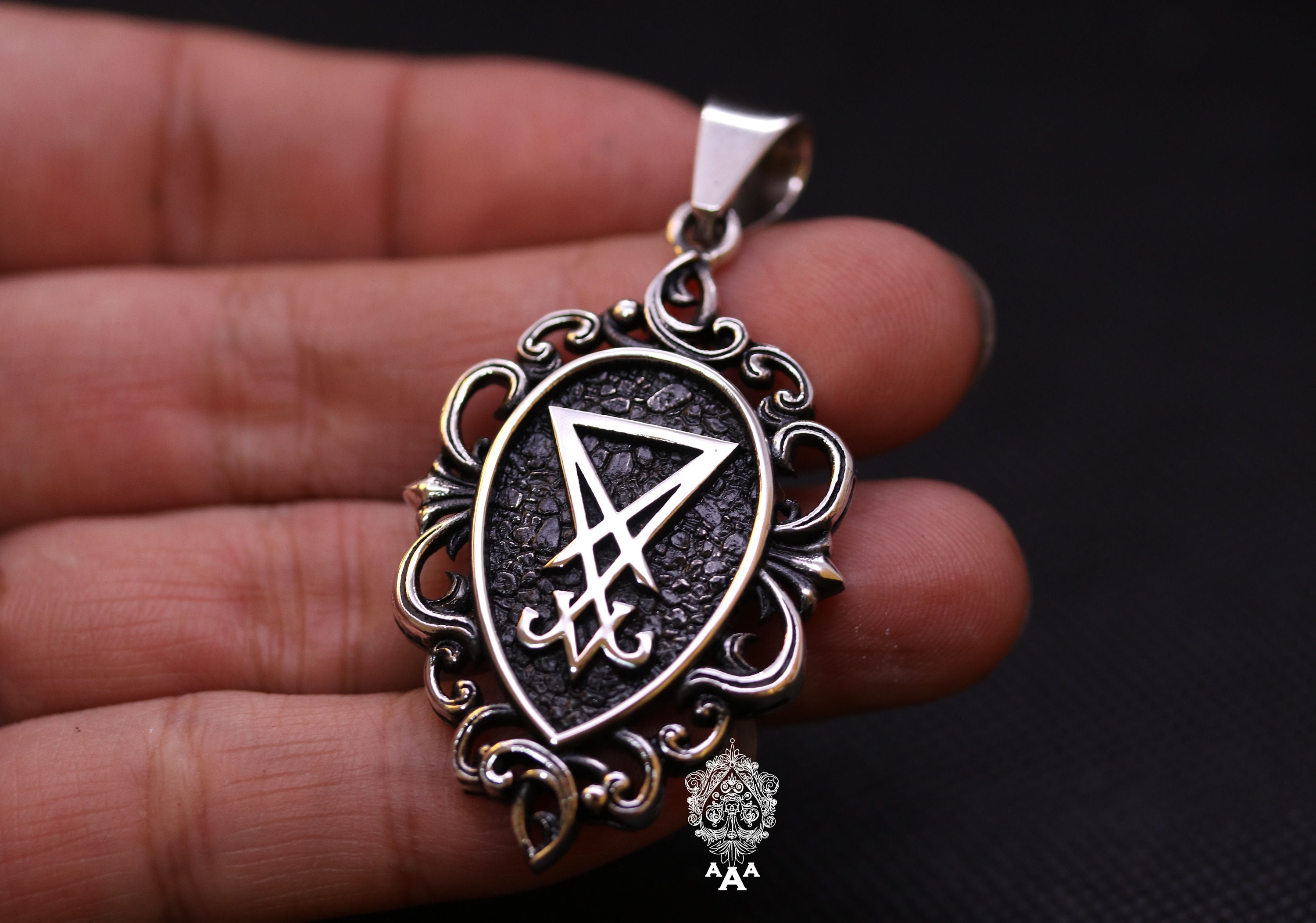 Silver Pendant Lucifer Pendant Sigil of Lucifer Etsy Canada