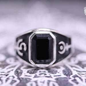 Onyx Silver Hades Peresephone Ring Silver 925 Natural Onyx Ring Hades Persephone Ring