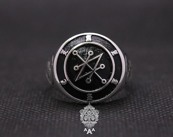 Azazel Ring Signet of Azazel Silver Ring Silver 925