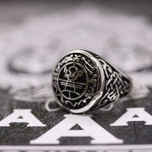 Solomon ring Seal of solomon ring Secret Seal of King Solomon ring Sterling Silver 925 Black.