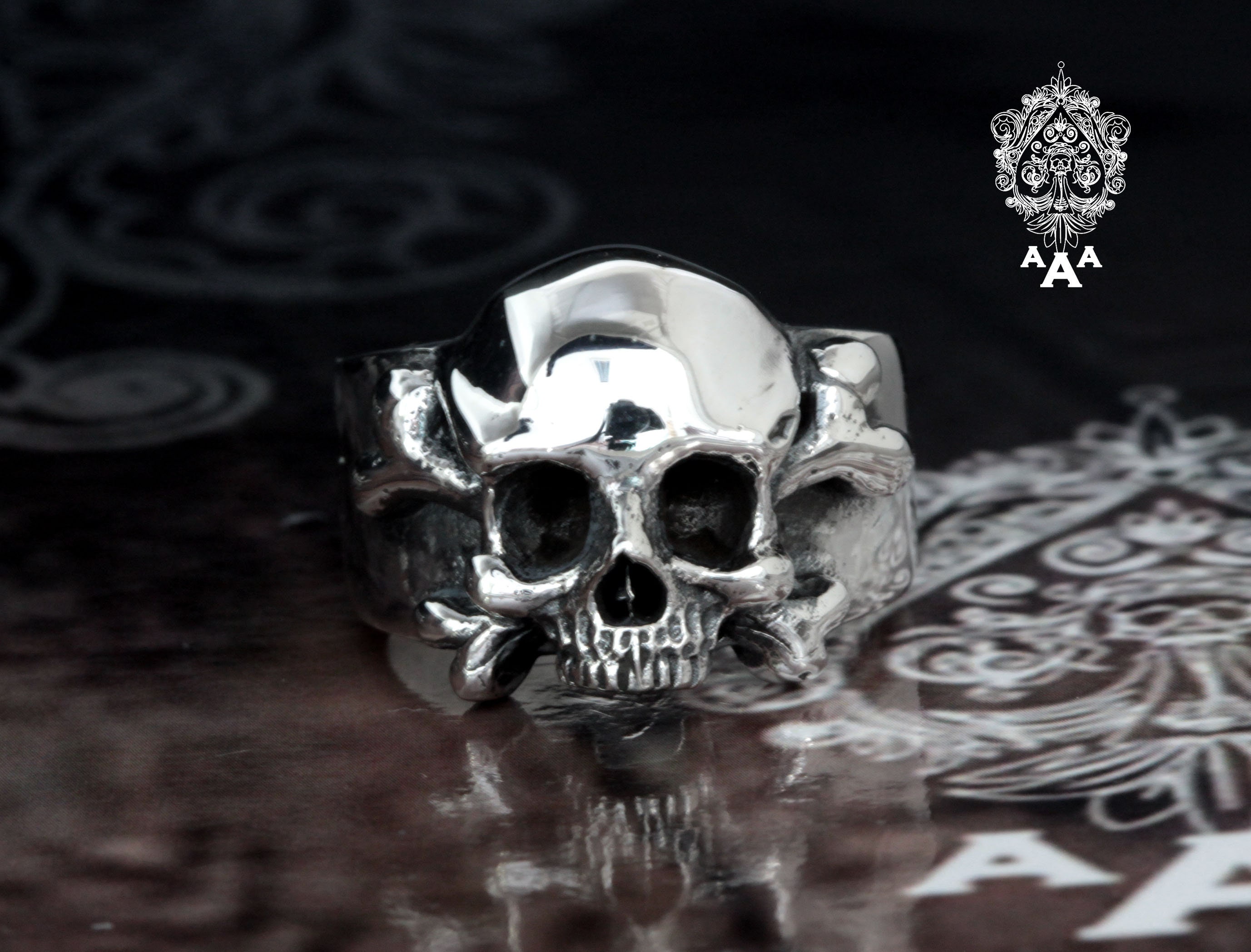 Night Rider Skull Rings Skull Ring,skull Rider Ring,skull Men Ring,sterling Silver 925 Black ...