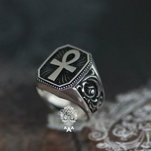 Ankh ring Egyptian Ankh Ring Egyptian ring Ring-Handmade Silver Ring Sterling Silver 925 Black oxidize