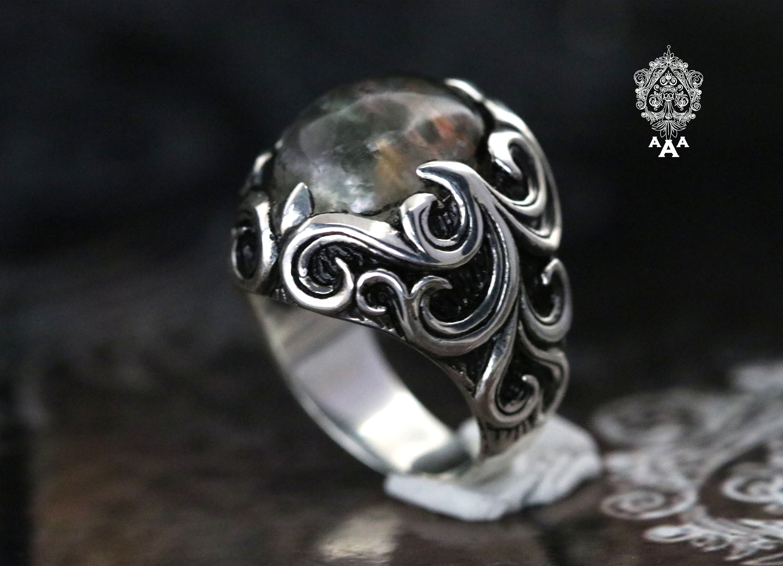 Rutilated Quartz ring Quartz men ring Natural Rutiliated Quartz Ring Sterling Silver 925 Black.