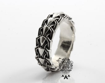 Norse Viking ring,Dragon Scales Ring,new design,Norse Viking Men ring,Viking ring,Viking jewelry,Sterling Silver 925 Black oxidize.