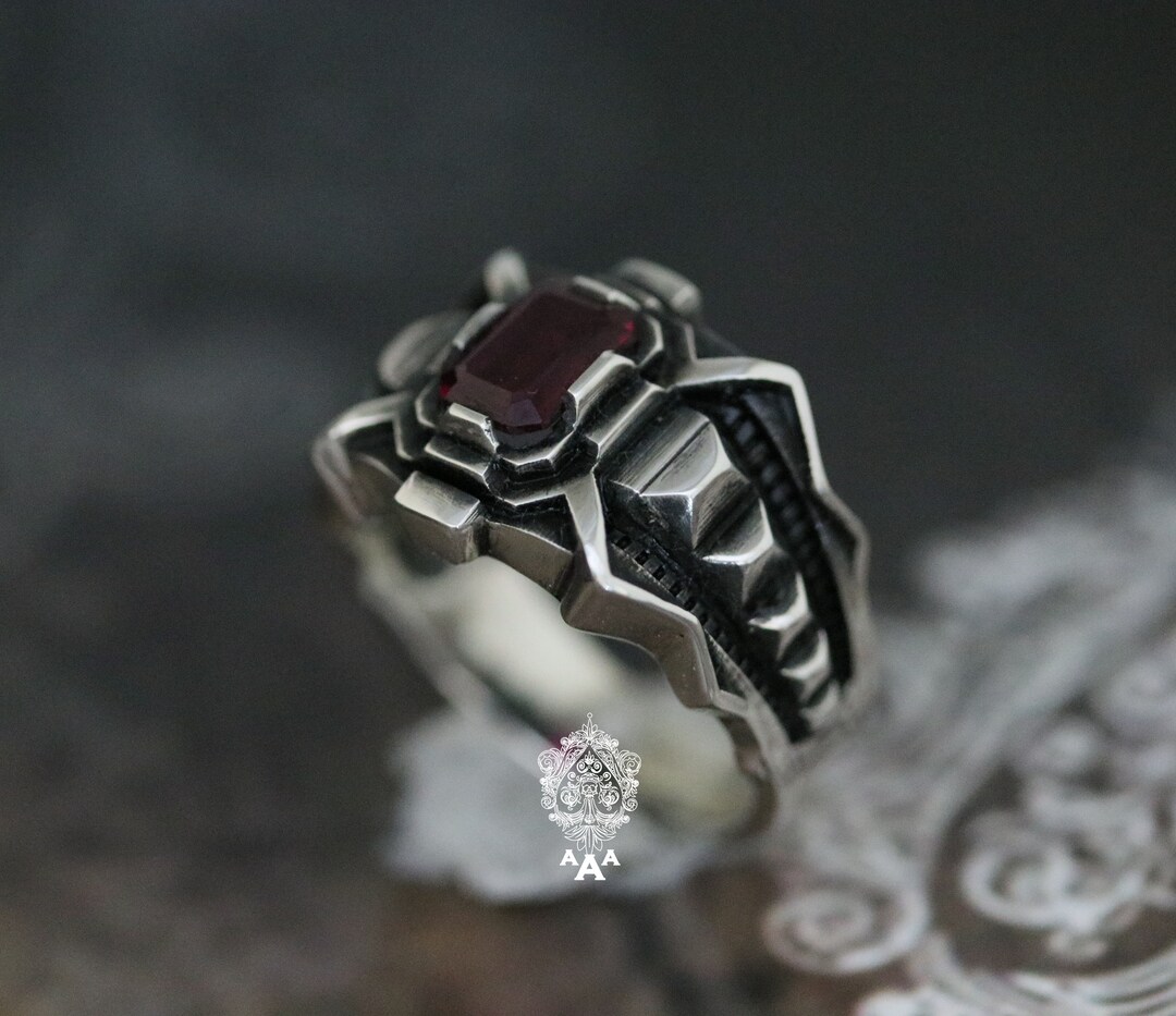 Futuristic Ring Futuristic Design Ring Sterling Silver 925