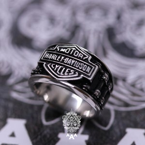 Haley Ring Silver Haley Ring Chain Ring Haley Motorcycle Silver 925 Haley Davidson
