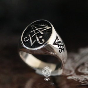 Sigil of Lucifer ring,Sterling Silver 925 Black. image 5