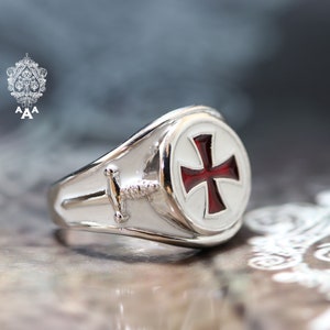 Knights Templar Cross Ring Templar Cross Ring,templar Ring,silver ...