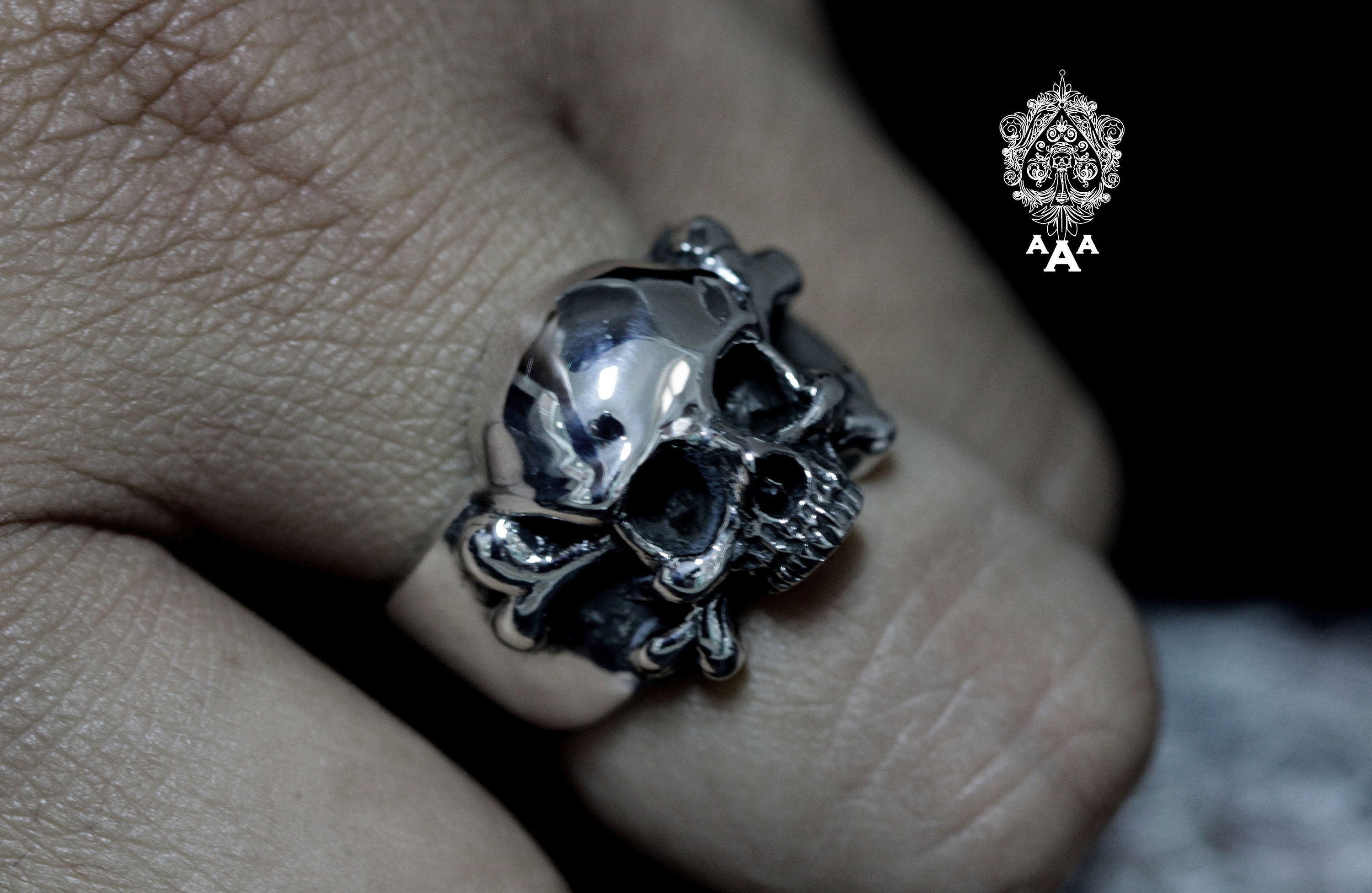 Night Rider Skull Rings Skull Ring,skull Rider Ring,skull Men Ring,sterling Silver 925 Black ...