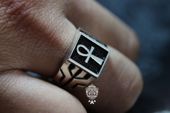 Sterling Silver Square Ankh Rings Sterling Silver Square Ankh Rings