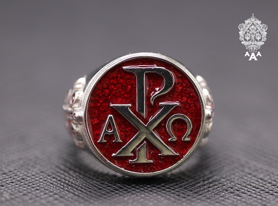 Alpha Chi Alpha And Omega Ring Alpha Omega Ring Silver Ring