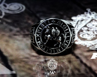 Knigth Templar Ring Black Knight Ring Silver or Brass