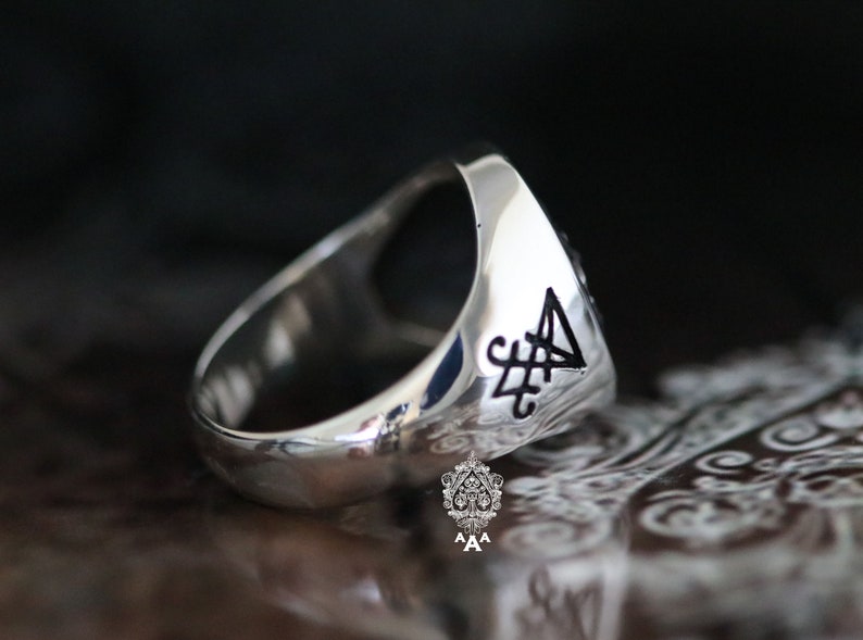 Sigil of Lucifer ring,Sterling Silver 925 Black. image 4