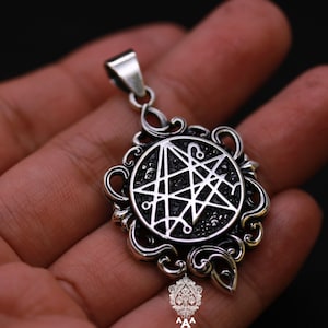 Necronomicon Pendant Necronomicon Star Silver Pendant Silver Necronomicon Pendant