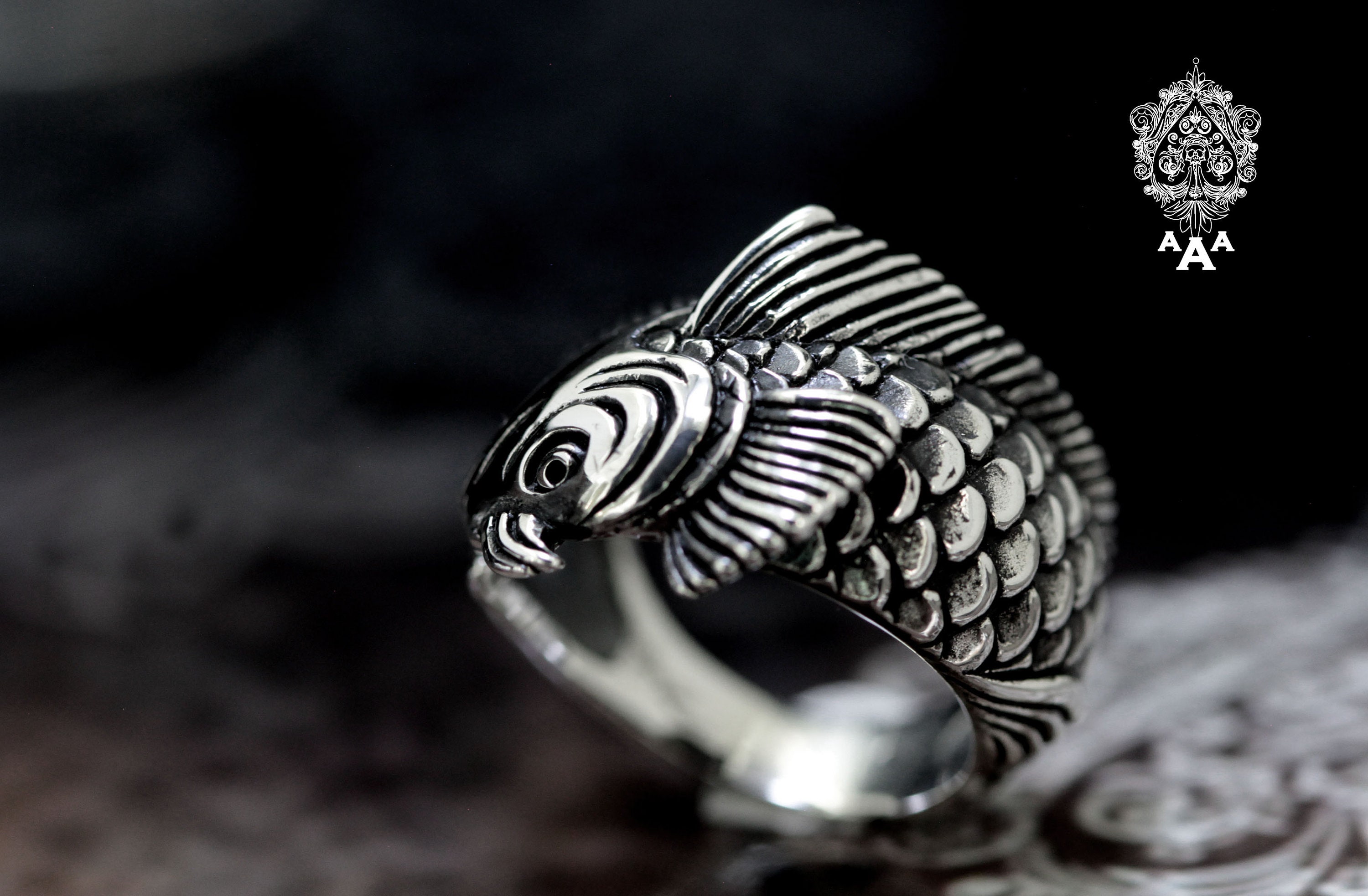 Fish Spoon ring fishermen band size 6.75 sterling silver women –  SpiritbeadNW