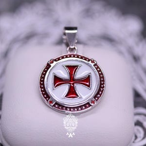 Cross Pendant Silver Cross Pendant Red Cross Pendant Knight Templar Cross Pendant Silver 925