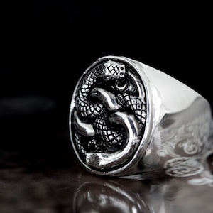 Snake ring,Snake Eyes ring,Sterling Silver 925 Black.