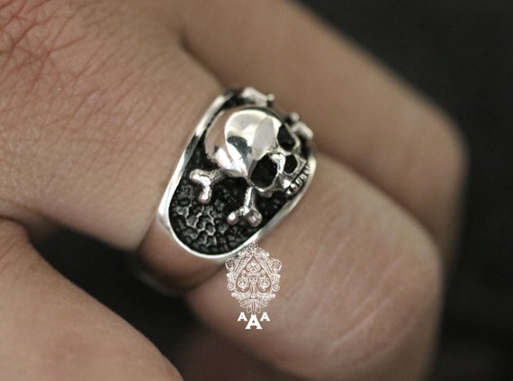 Skull Ring,skull Silver Ring,skull Men Ringsterling Silver