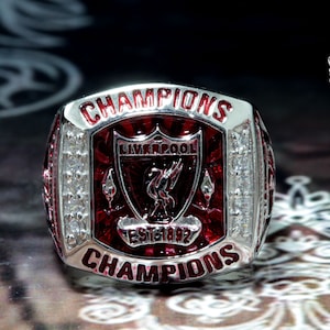 Liverpool ring,Liverpool Football Club ring,Silver 925 ring,Red Enamel, Sterling Silver 925.