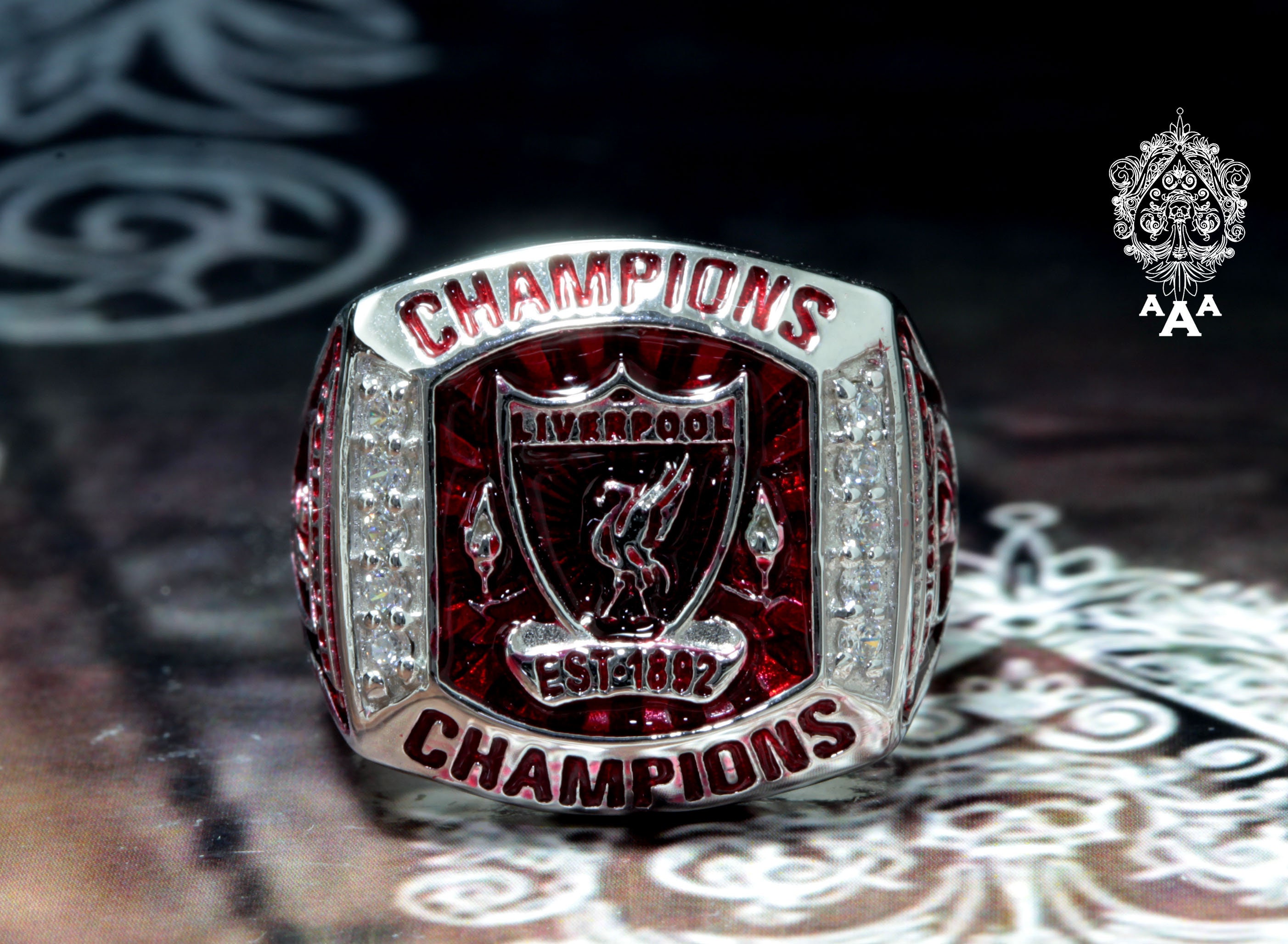 thumbnail image 2 of Liverpool FC Sterling Silver Crest Ring – Official LFC Merchandise In Gift Box 2 of 5
