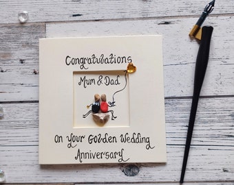 Golden wedding card, 50th Anniversary card for Mum & Dad, 50th wedding card, 50th Anniversary card