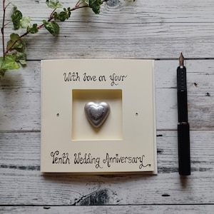 Karte zum 10. (10.) Jubiläum, Hochzeitstag, Jahrestag, Jubiläumskarte, Jubiläumskarte für Paar